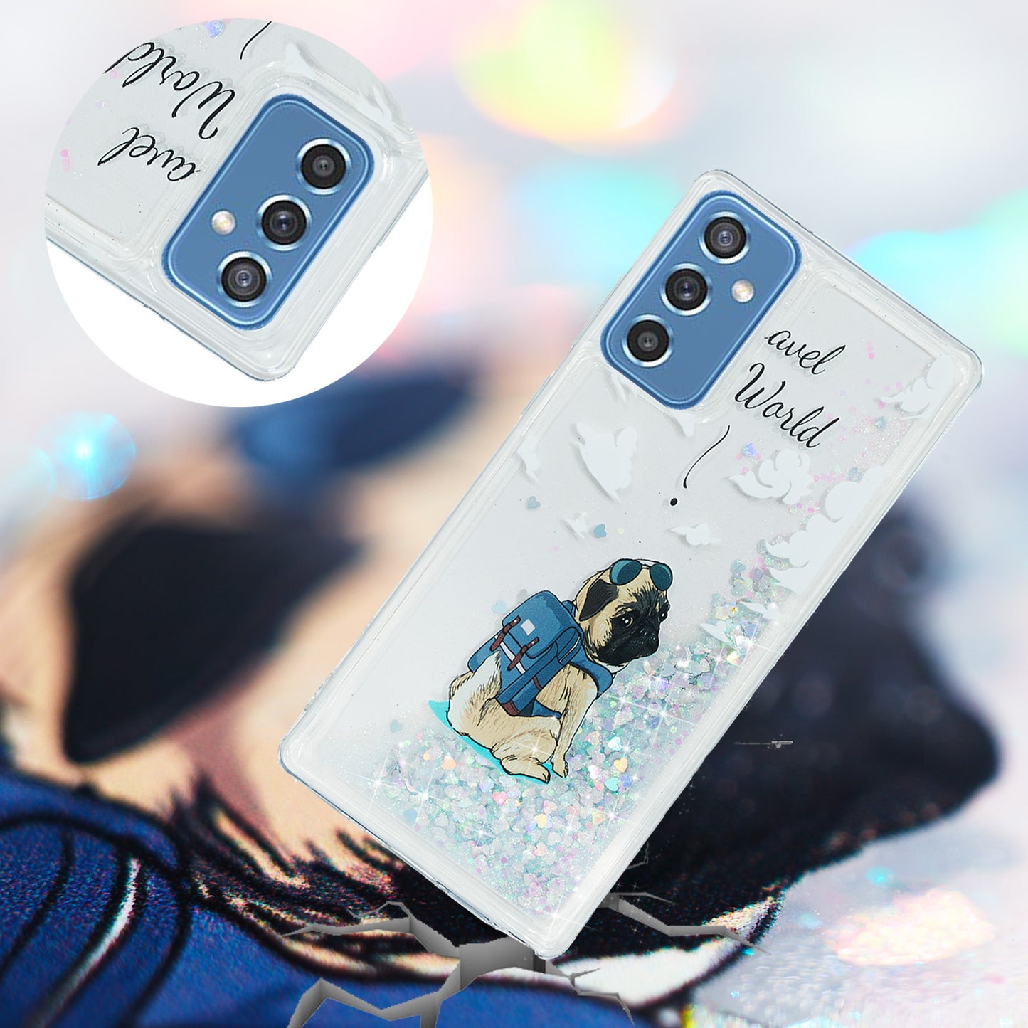 For Samsung Galaxy A34 5G Soft TPU Liquid Quicksand Phone Case Embossment Pattern Cellphone Cover