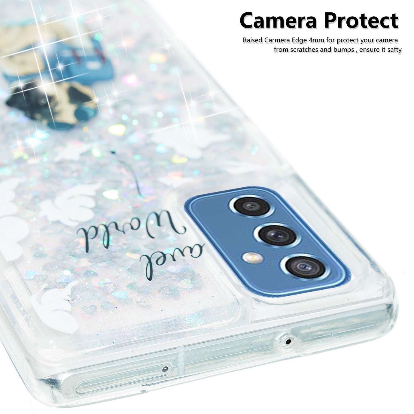 For Samsung Galaxy A34 5G Soft TPU Liquid Quicksand Phone Case Embossment Pattern Cellphone Cover
