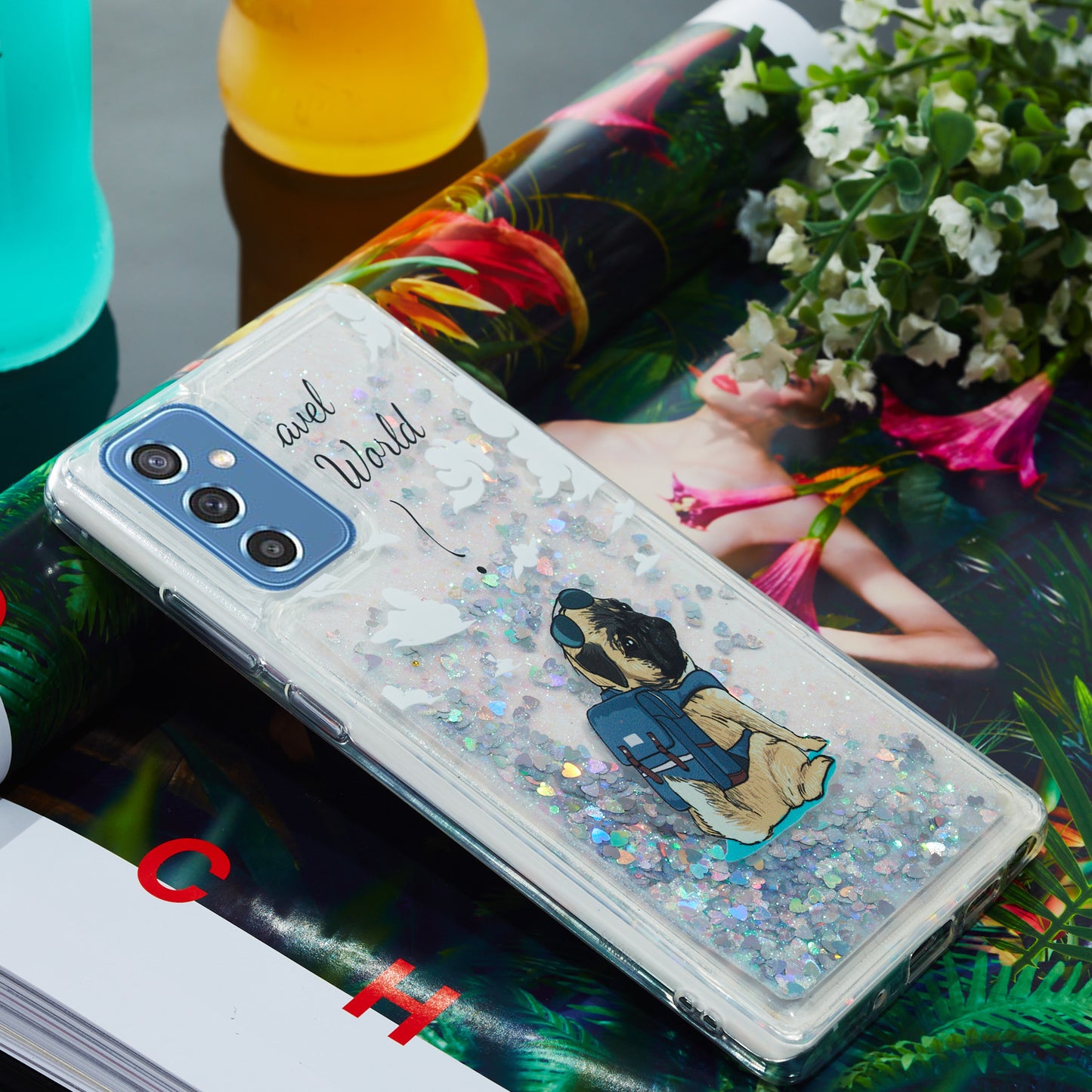 For Samsung Galaxy A34 5G Soft TPU Liquid Quicksand Phone Case Embossment Pattern Cellphone Cover