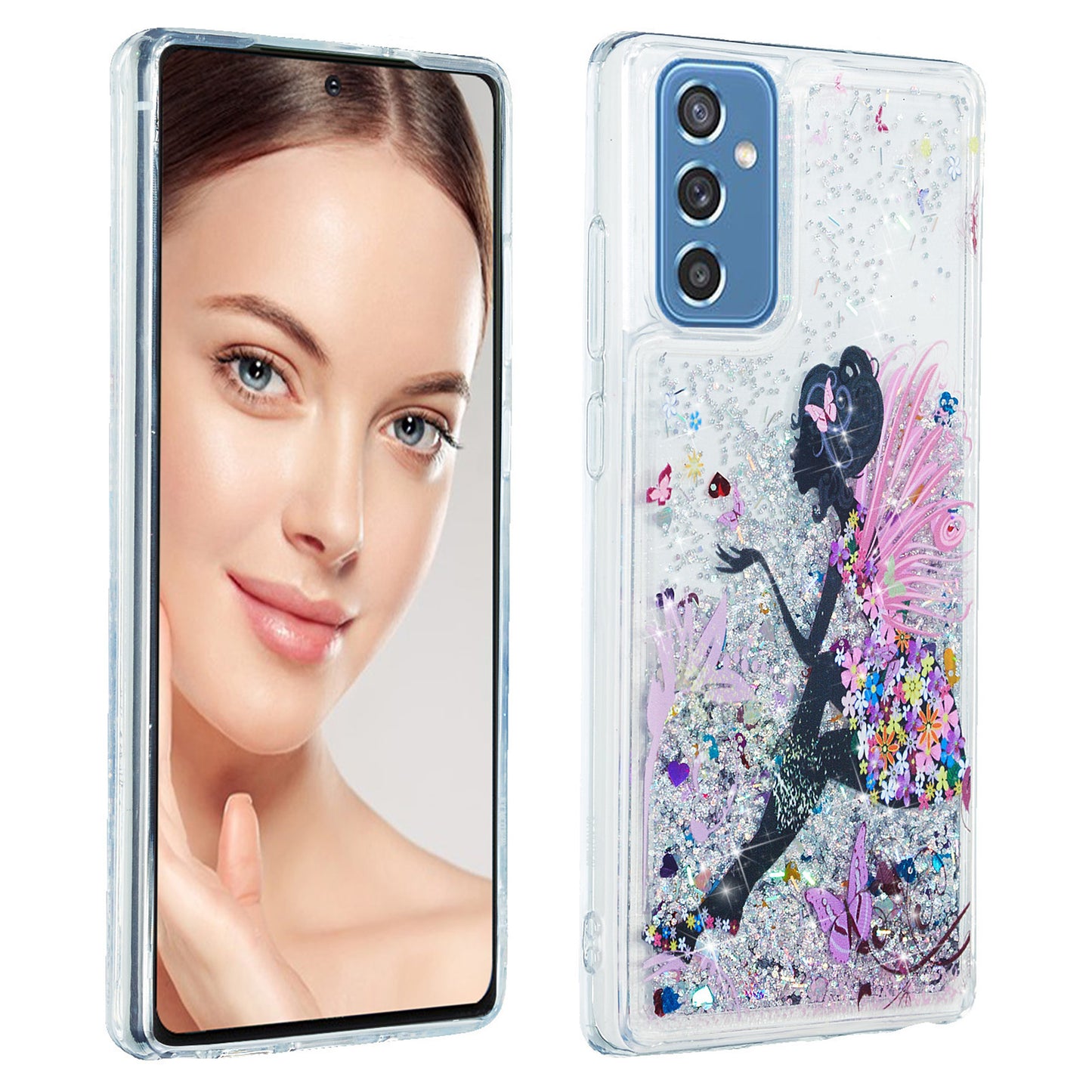 For Samsung Galaxy A34 5G Soft TPU Liquid Quicksand Phone Case Embossment Pattern Cellphone Cover
