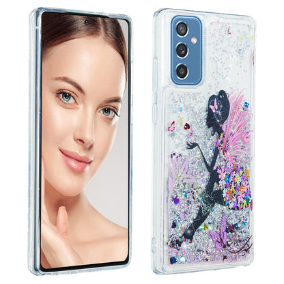 For Samsung Galaxy A34 5G Soft TPU Liquid Quicksand Phone Case Embossment Pattern Cellphone Cover