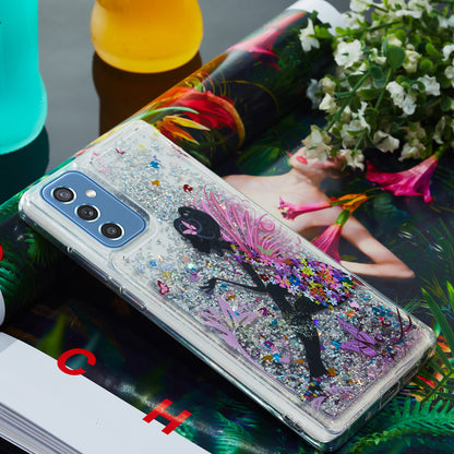 For Samsung Galaxy A34 5G Soft TPU Liquid Quicksand Phone Case Embossment Pattern Cellphone Cover