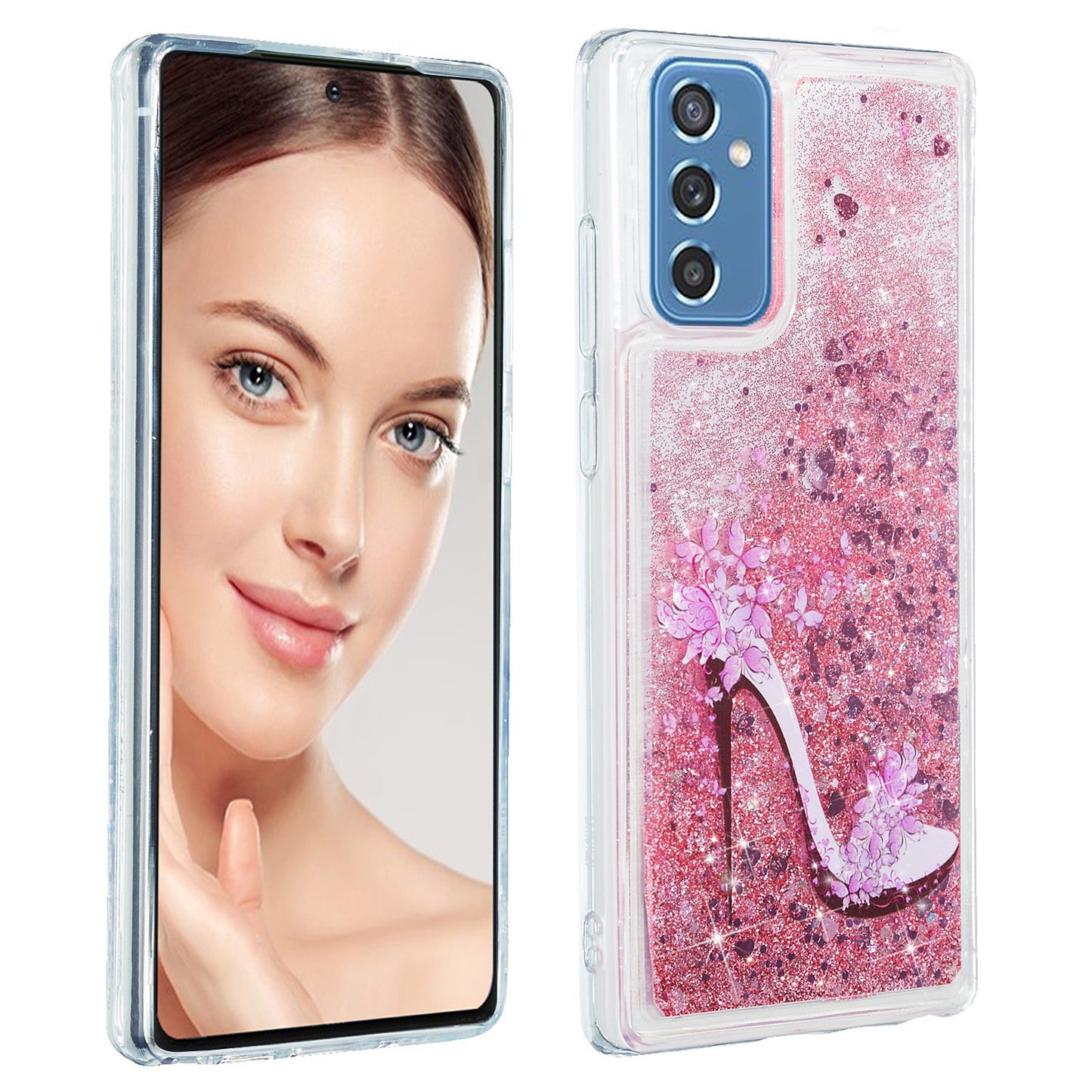 For Samsung Galaxy A34 5G Soft TPU Liquid Quicksand Phone Case Embossment Pattern Cellphone Cover