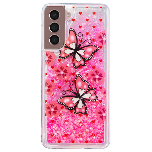 For Samsung Galaxy S23 Cell Phone Case Liquid Quicksand Embossment Pattern Phone TPU Cover
