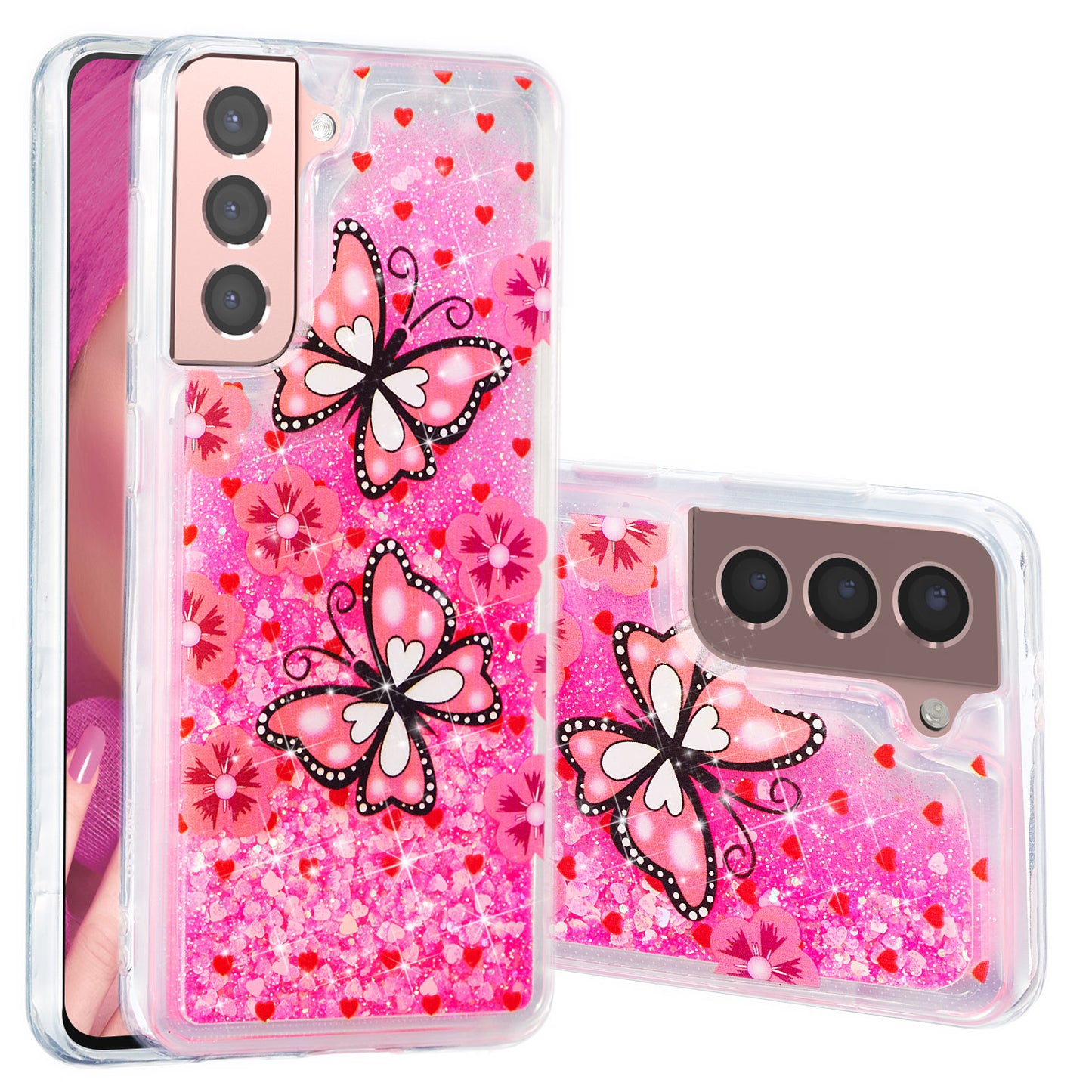 For Samsung Galaxy S23 Cell Phone Case Liquid Quicksand Embossment Pattern Phone TPU Cover
