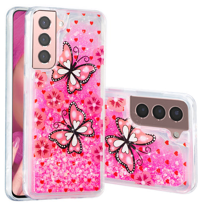 For Samsung Galaxy S23 Cell Phone Case Liquid Quicksand Embossment Pattern Phone TPU Cover