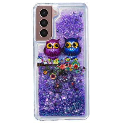 For Samsung Galaxy S23 Cell Phone Case Liquid Quicksand Embossment Pattern Phone TPU Cover