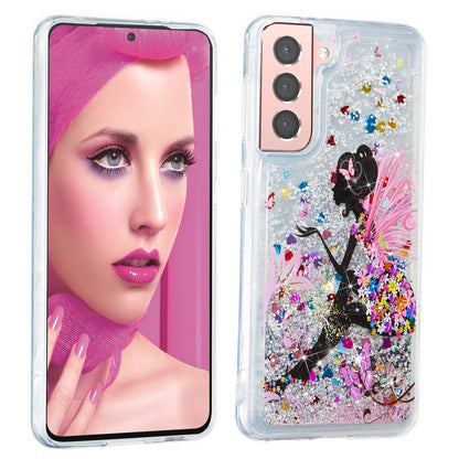 For Samsung Galaxy S23 Cell Phone Case Liquid Quicksand Embossment Pattern Phone TPU Cover