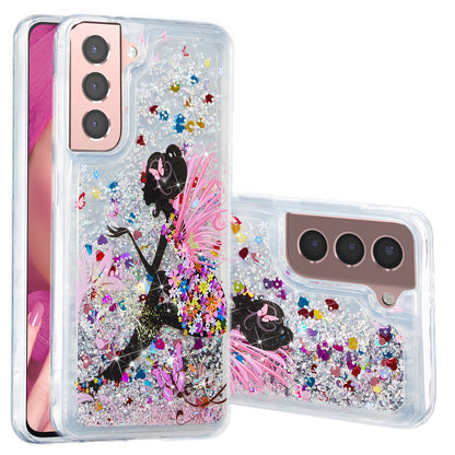 For Samsung Galaxy S23 Cell Phone Case Liquid Quicksand Embossment Pattern Phone TPU Cover