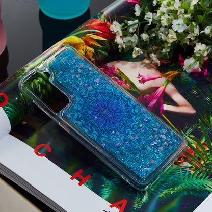 For Samsung Galaxy S23 Cell Phone Case Liquid Quicksand Embossment Pattern Phone TPU Cover