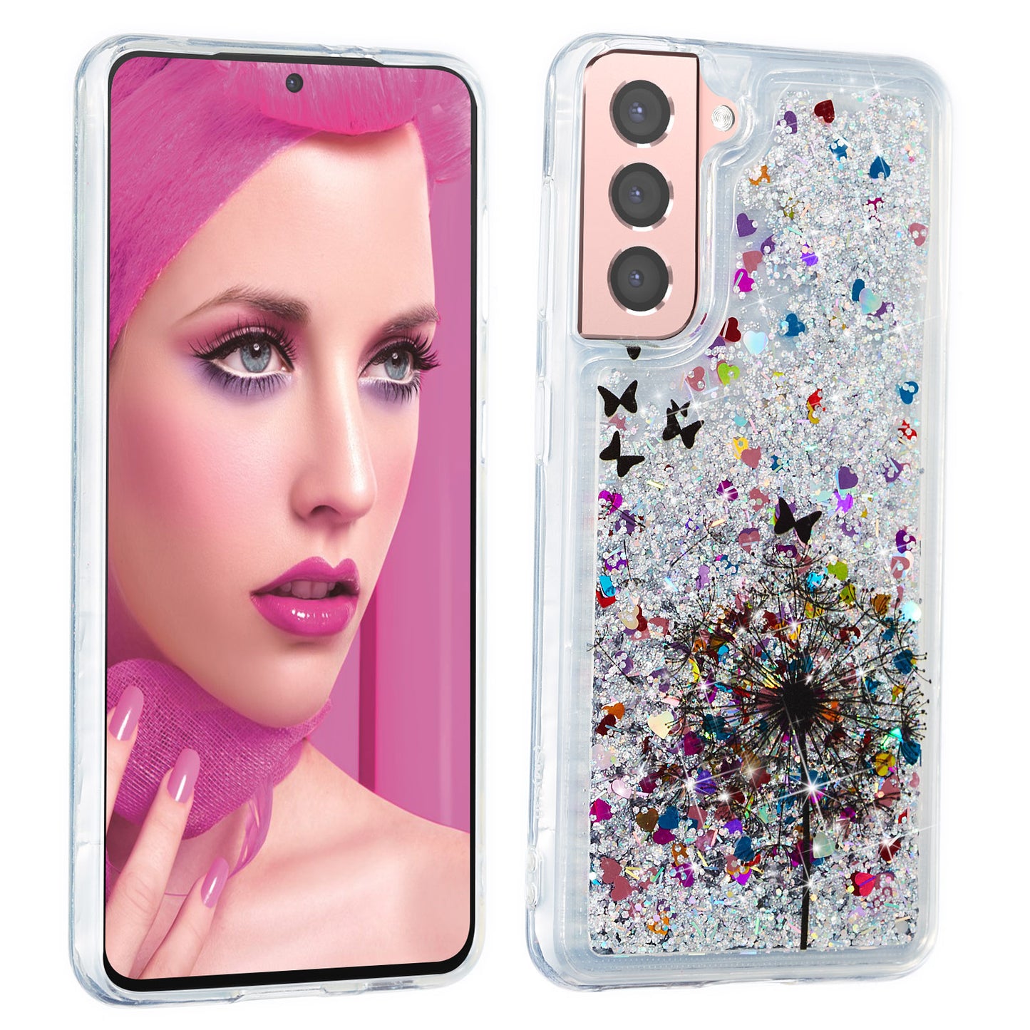 For Samsung Galaxy S23 Cell Phone Case Liquid Quicksand Embossment Pattern Phone TPU Cover