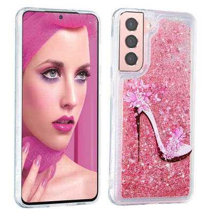For Samsung Galaxy S23 Cell Phone Case Liquid Quicksand Embossment Pattern Phone TPU Cover