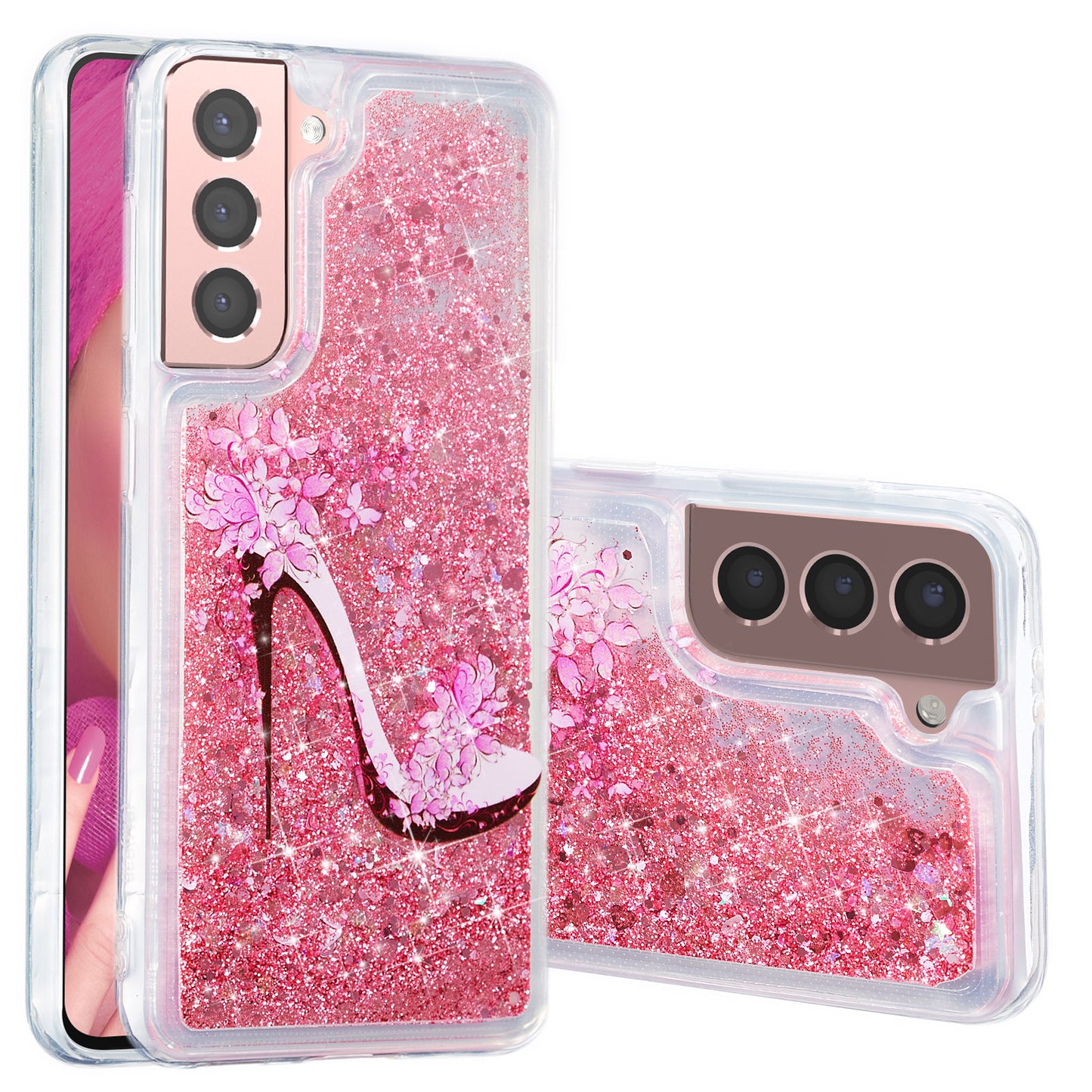 For Samsung Galaxy S23 Cell Phone Case Liquid Quicksand Embossment Pattern Phone TPU Cover
