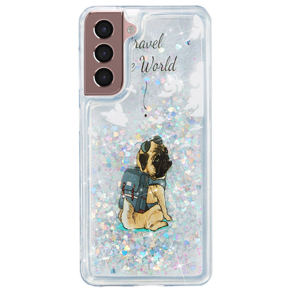 For Samsung Galaxy S23 Cell Phone Case Liquid Quicksand Embossment Pattern Phone TPU Cover