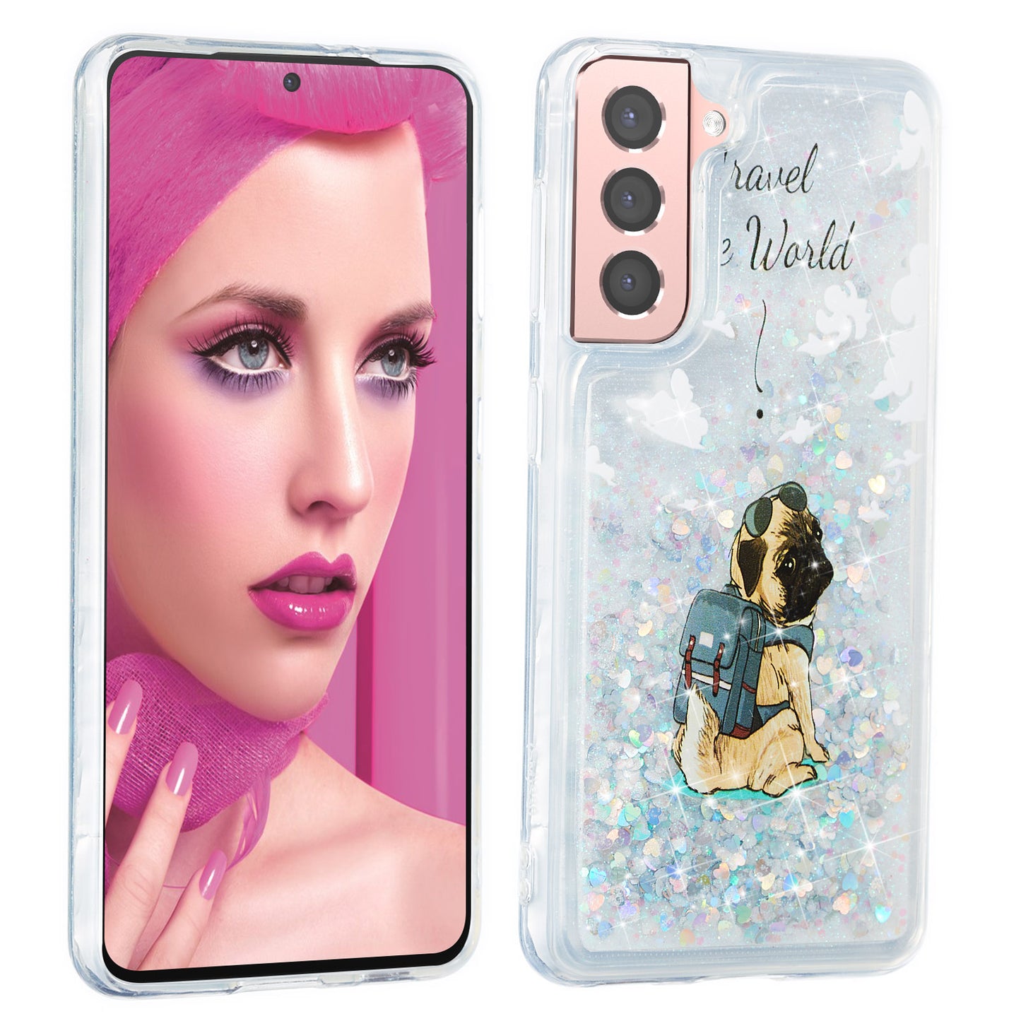 For Samsung Galaxy S23 Cell Phone Case Liquid Quicksand Embossment Pattern Phone TPU Cover
