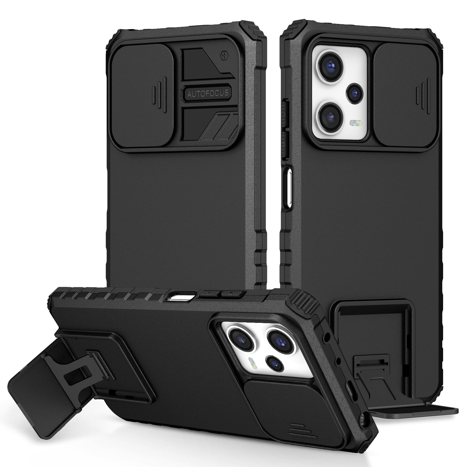 Kickstand Phone Case for Xiaomi Redmi Note 12 Pro 5G / Note 12 Pro Speed 5G / Poco X5 Pro 5G , Slide Camera Protection PC + TPU Back Cover