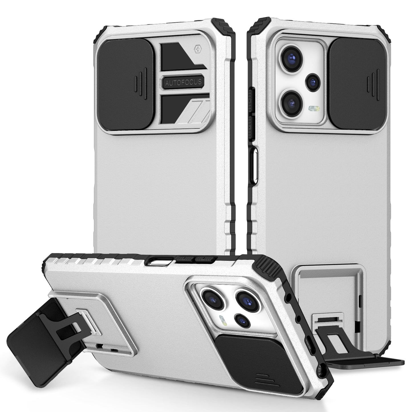 Kickstand Phone Case for Xiaomi Redmi Note 12 Pro 5G / Note 12 Pro Speed 5G / Poco X5 Pro 5G , Slide Camera Protection PC + TPU Back Cover