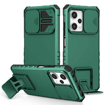 Kickstand Phone Case for Xiaomi Redmi Note 12 Pro 5G / Note 12 Pro Speed 5G / Poco X5 Pro 5G , Slide Camera Protection PC + TPU Back Cover