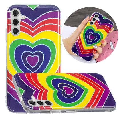 For Samsung Galaxy A24 4G Pattern IMD Case Soft TPU Electroplating Protective Phone Cover