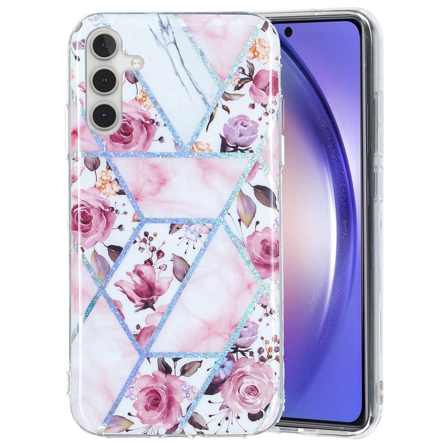 For Samsung Galaxy A24 4G Pattern IMD Case Soft TPU Electroplating Protective Phone Cover