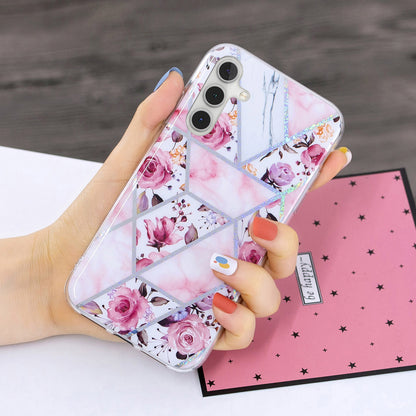 For Samsung Galaxy A24 4G Pattern IMD Case Soft TPU Electroplating Protective Phone Cover