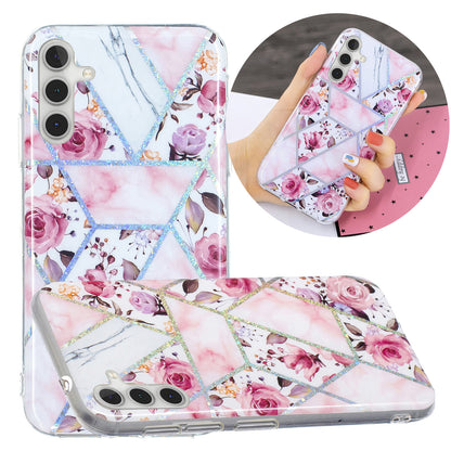 For Samsung Galaxy A24 4G Pattern IMD Case Soft TPU Electroplating Protective Phone Cover