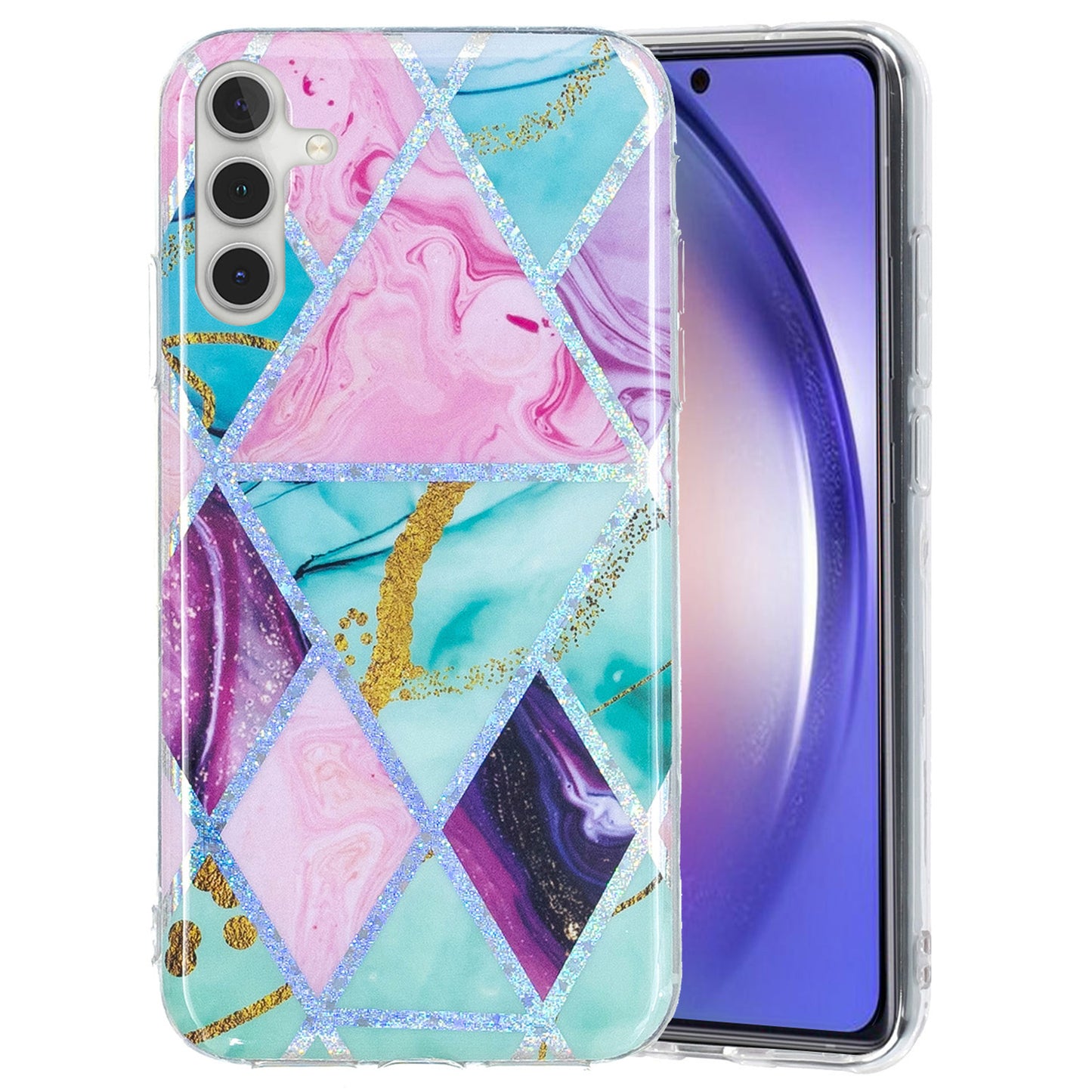 For Samsung Galaxy A24 4G Pattern IMD Case Soft TPU Electroplating Protective Phone Cover