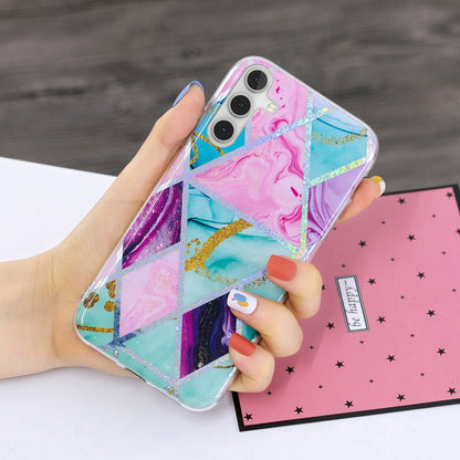 For Samsung Galaxy A24 4G Pattern IMD Case Soft TPU Electroplating Protective Phone Cover