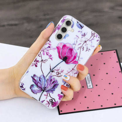 For Samsung Galaxy A24 4G Pattern IMD Case Soft TPU Electroplating Protective Phone Cover