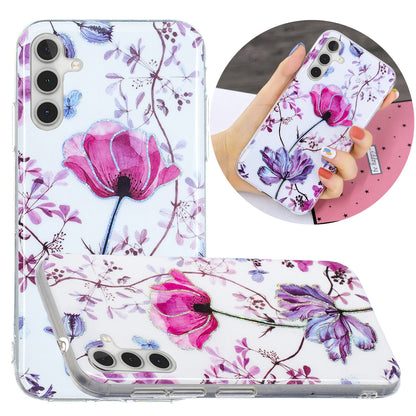 For Samsung Galaxy A24 4G Pattern IMD Case Soft TPU Electroplating Protective Phone Cover