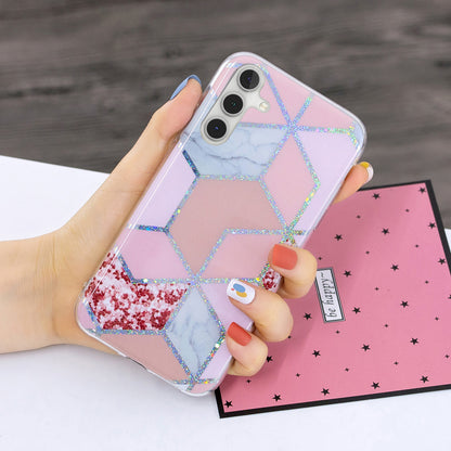 For Samsung Galaxy A24 4G Pattern IMD Case Soft TPU Electroplating Protective Phone Cover