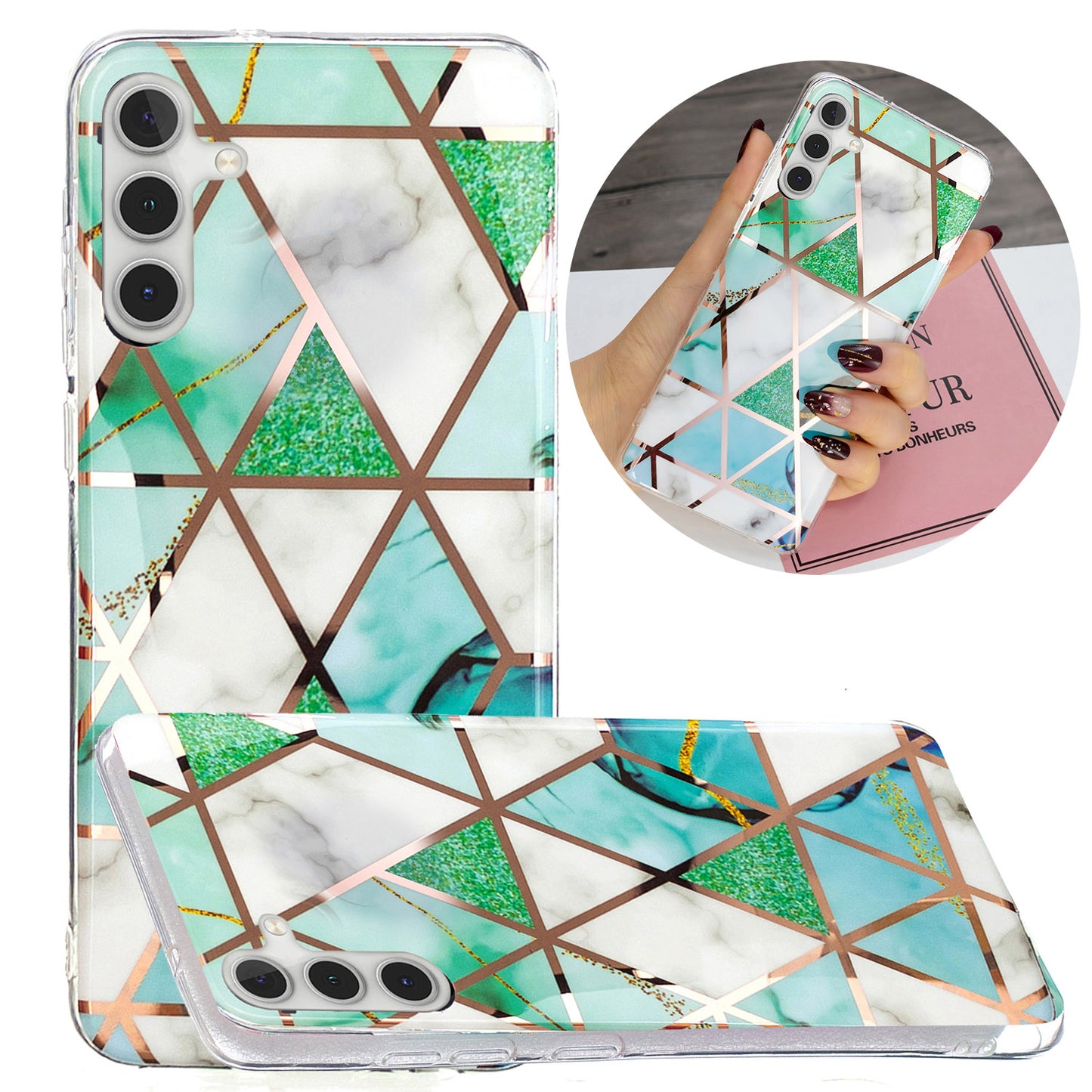 For Samsung Galaxy A24 4G Pattern IMD Case Soft TPU Electroplating Protective Phone Cover