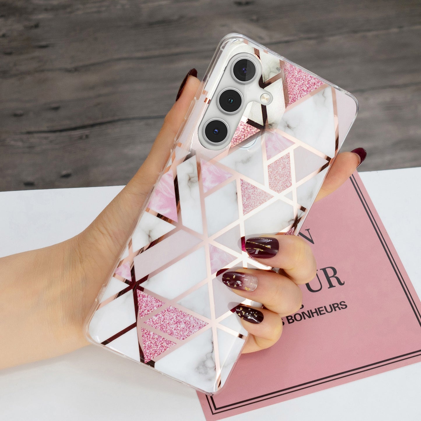 For Samsung Galaxy A24 4G Pattern IMD Case Soft TPU Electroplating Protective Phone Cover