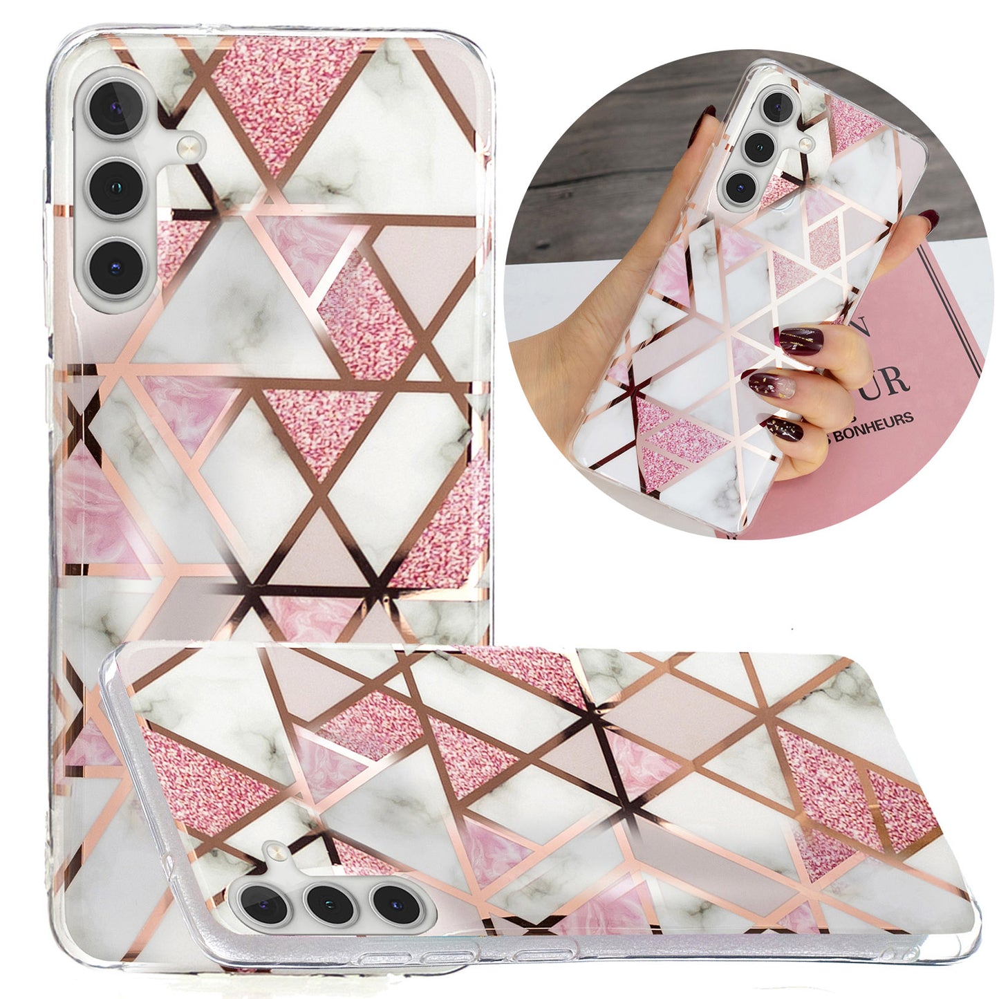For Samsung Galaxy A24 4G Pattern IMD Case Soft TPU Electroplating Protective Phone Cover
