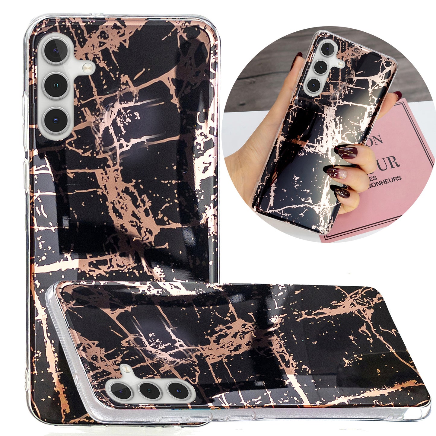 For Samsung Galaxy A24 4G Pattern IMD Case Soft TPU Electroplating Protective Phone Cover