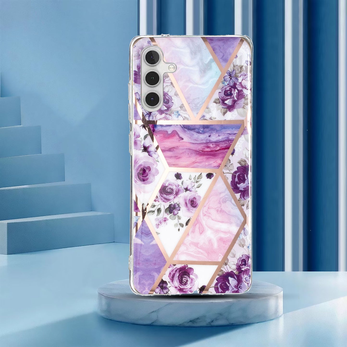 For Samsung Galaxy A24 4G Pattern IMD Case Soft TPU Electroplating Protective Phone Cover