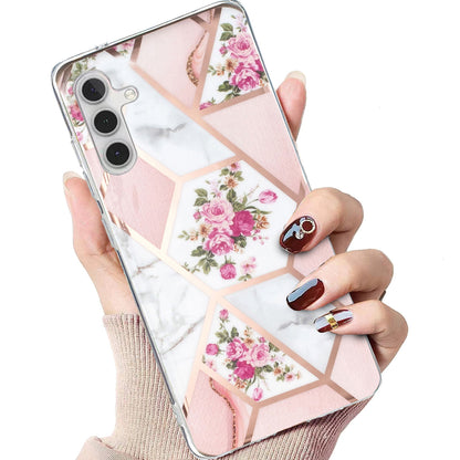 For Samsung Galaxy A24 4G Pattern IMD Case Soft TPU Electroplating Protective Phone Cover