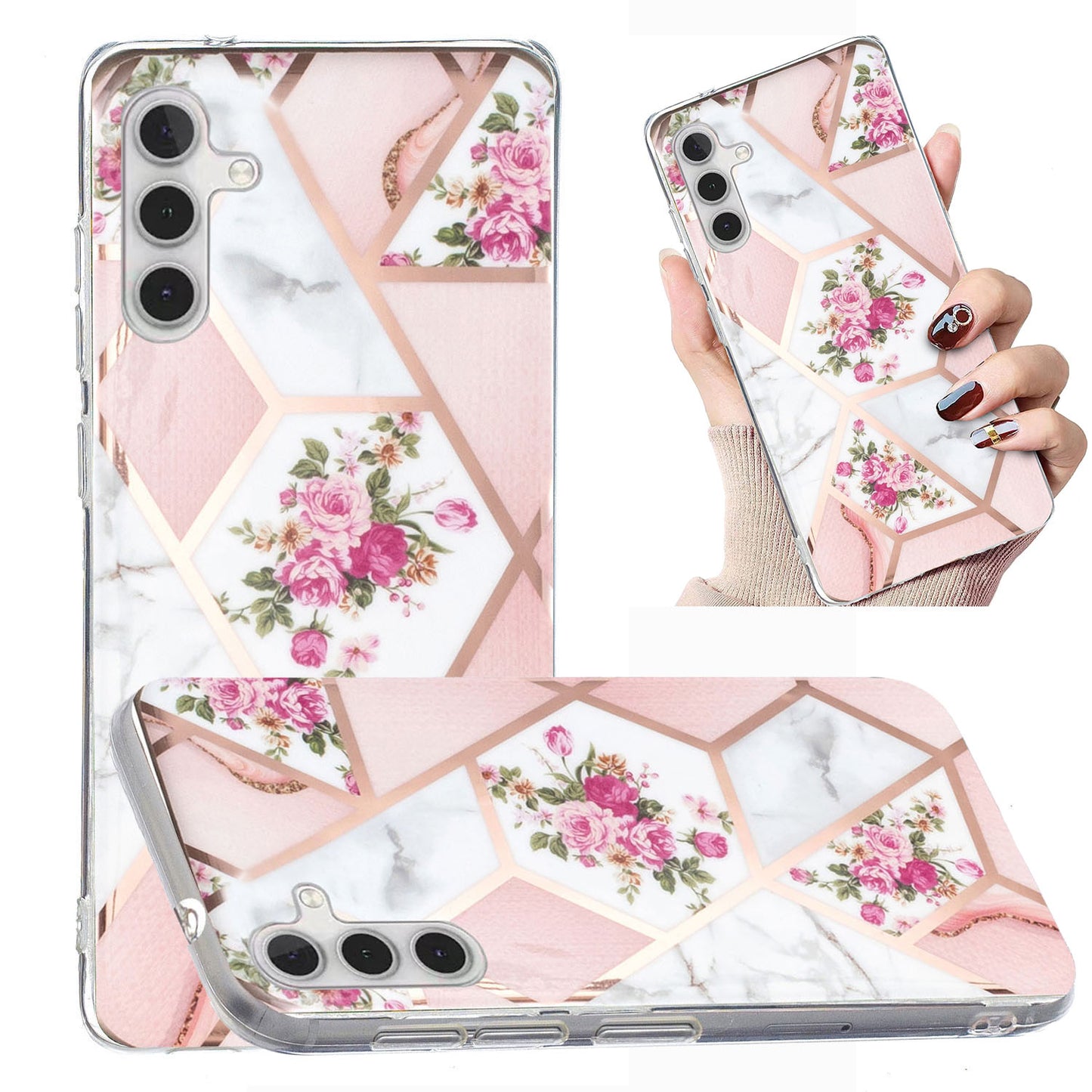 For Samsung Galaxy A24 4G Pattern IMD Case Soft TPU Electroplating Protective Phone Cover