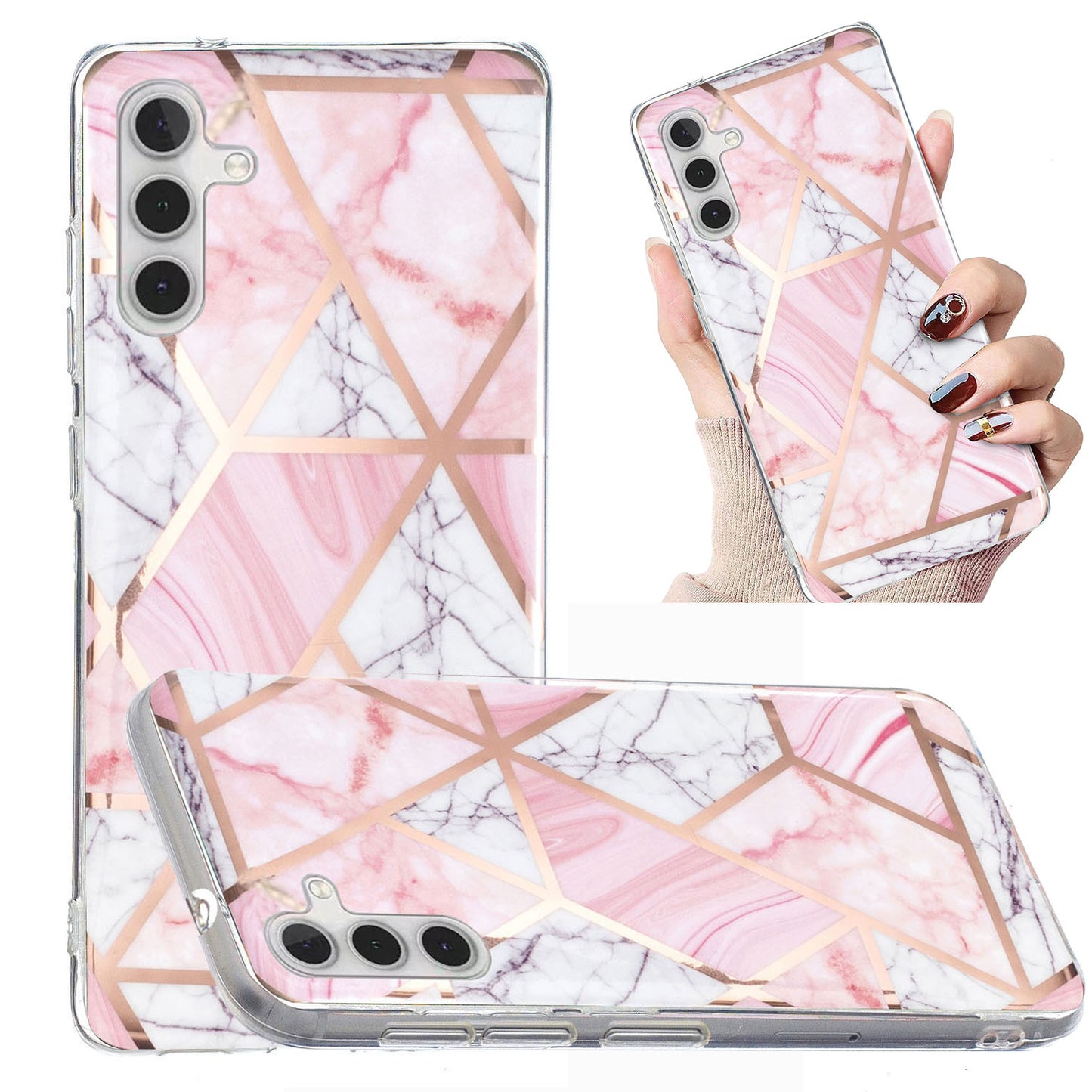 For Samsung Galaxy A24 4G Pattern IMD Case Soft TPU Electroplating Protective Phone Cover