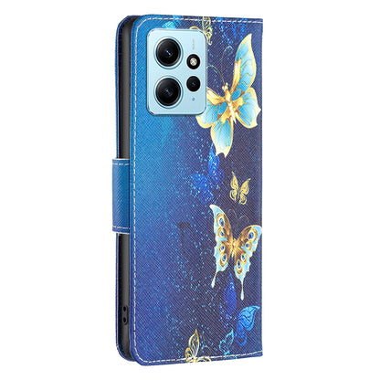 BINFEN COLOR For Xiaomi Redmi Note 12 4G Pattern Printing Leather Stand Phone Case Wallet Cover