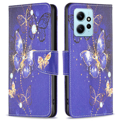 BINFEN COLOR For Xiaomi Redmi Note 12 4G Pattern Printing Leather Stand Phone Case Wallet Cover