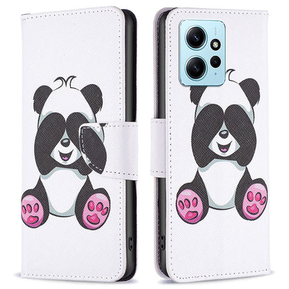 BINFEN COLOR For Xiaomi Redmi Note 12 4G Pattern Printing Leather Stand Phone Case Wallet Cover