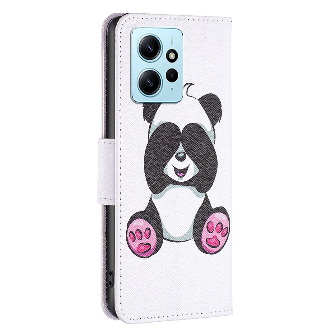 BINFEN COLOR For Xiaomi Redmi Note 12 4G Pattern Printing Leather Stand Phone Case Wallet Cover