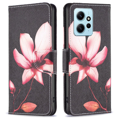 BINFEN COLOR For Xiaomi Redmi Note 12 4G Pattern Printing Leather Stand Phone Case Wallet Cover