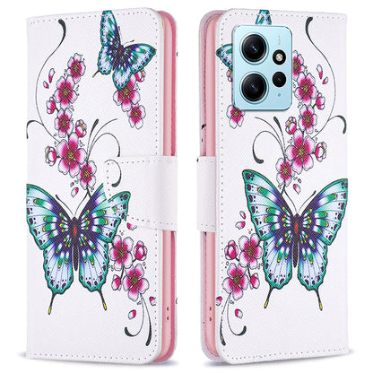 BINFEN COLOR For Xiaomi Redmi Note 12 4G Pattern Printing Leather Stand Phone Case Wallet Cover