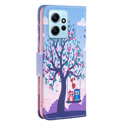 BINFEN COLOR For Xiaomi Redmi Note 12 4G Pattern Printing Leather Stand Phone Case Wallet Cover