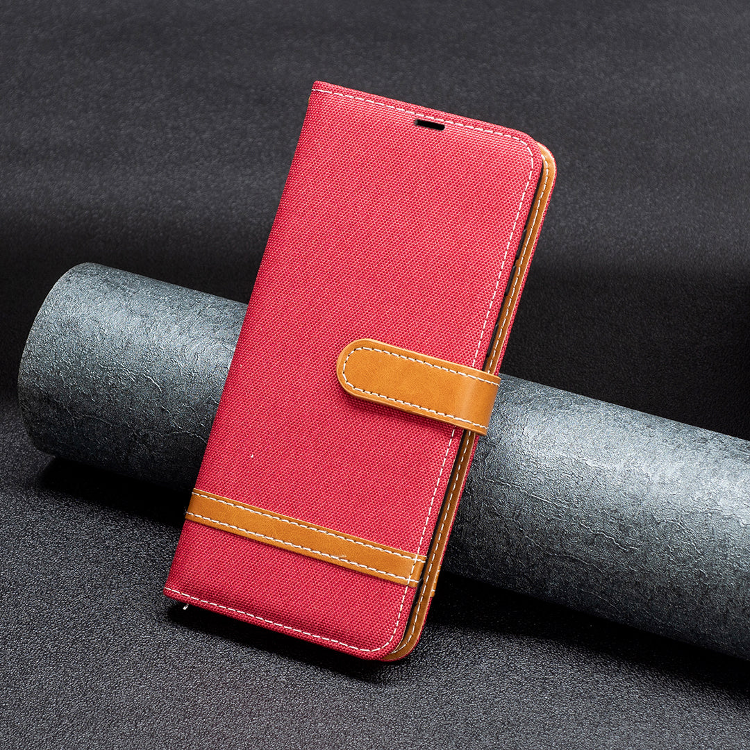 For Xiaomi Redmi Note 12 4G Jeans Cloth Splicing PU Leather Phone Cover Phone Case with Stand Wallet