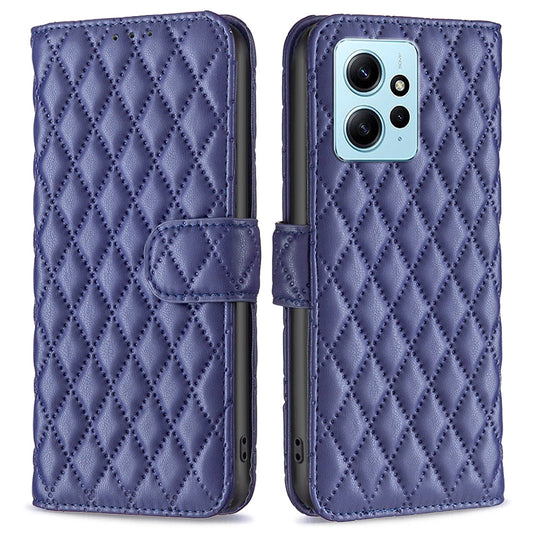 BINFEN COLOR BF Style-14 PU Leather Phone Case for Xiaomi Redmi Note 12 4G Stand Wallet Phone Cover