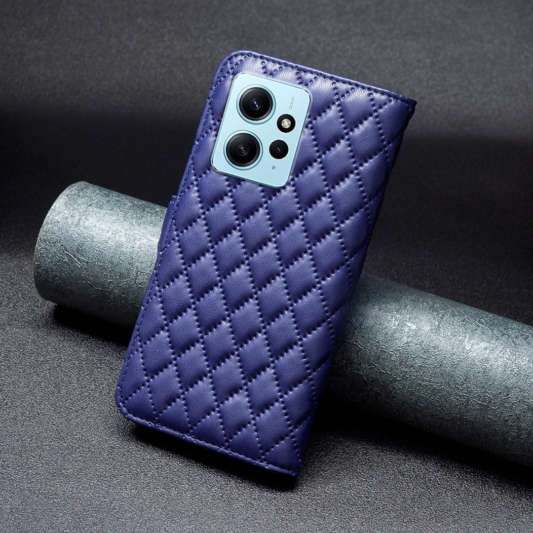 BINFEN COLOR BF Style-14 PU Leather Phone Case for Xiaomi Redmi Note 12 4G Stand Wallet Phone Cover