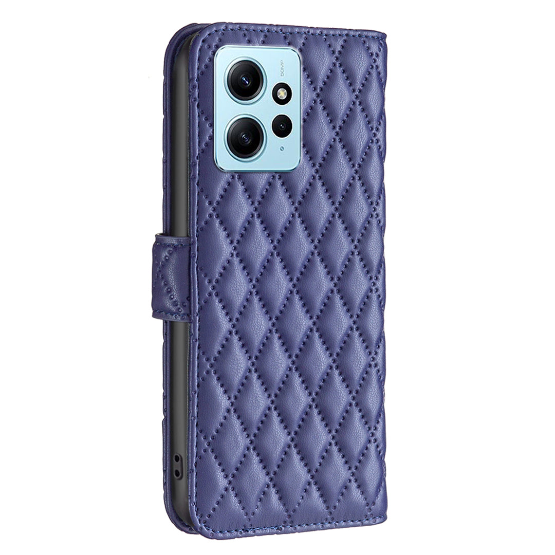 BINFEN COLOR BF Style-14 PU Leather Phone Case for Xiaomi Redmi Note 12 4G Stand Wallet Phone Cover
